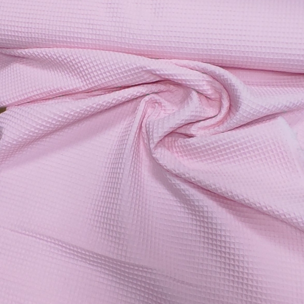 Tela  Waffle/Gofre Rosa Bebé